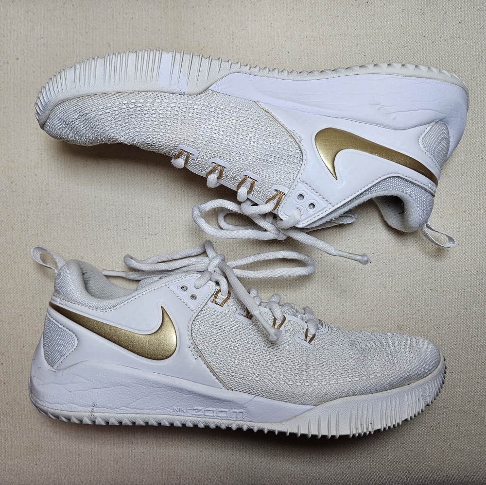 Nike Air Zoom Hyperace 2 Volleyball Shoes White/Gold Youth 6Y (W 7–7.5) - Picture 7 of 12